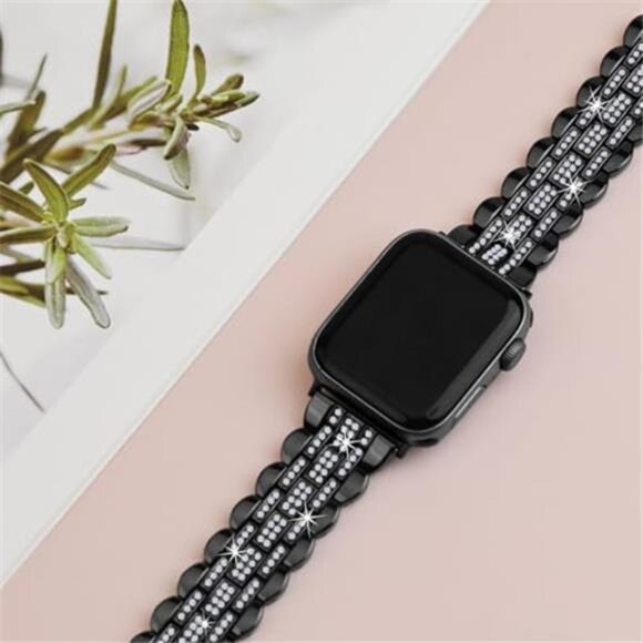 NEW Black Rhinestone Apple Watch band - Picture 5 of 6